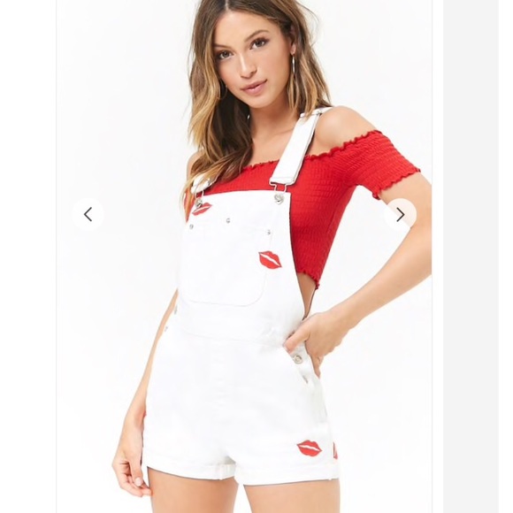 forever 21 red overalls